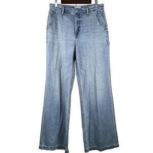 Pistola Marcel High Rise Wide Leg Carpenter Jeans Light Wash Blue Size 30